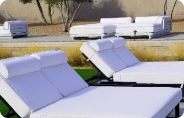 outdoor double lounge bed